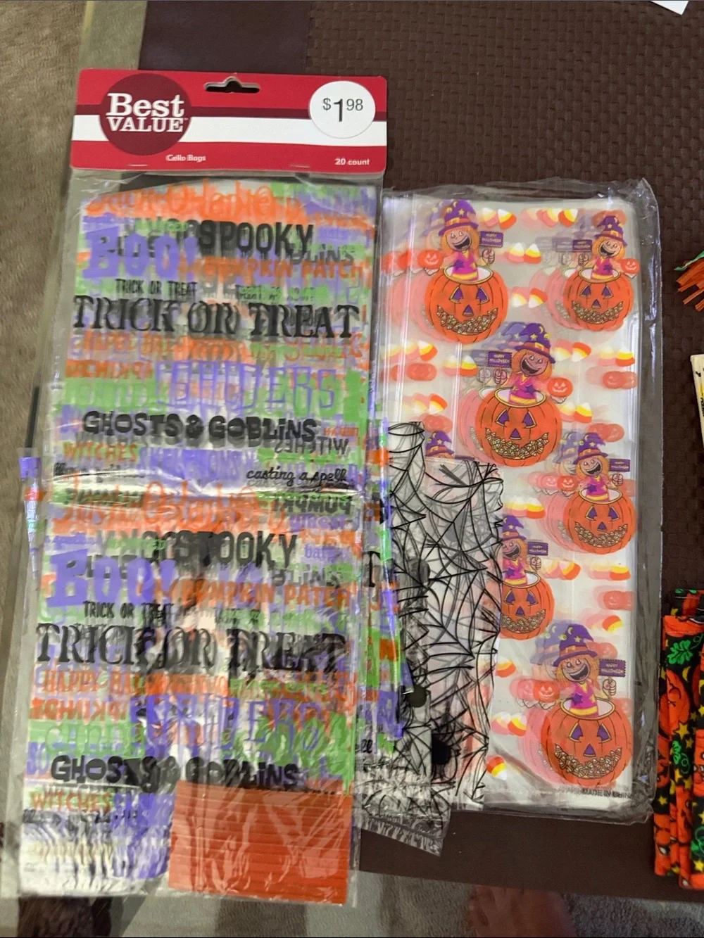 Lot of Festive Halloween Napkins and cello bags
